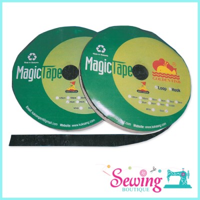 1' VELCO FATENING TAPE 25MTRS (BLACK) - OMT GF1B